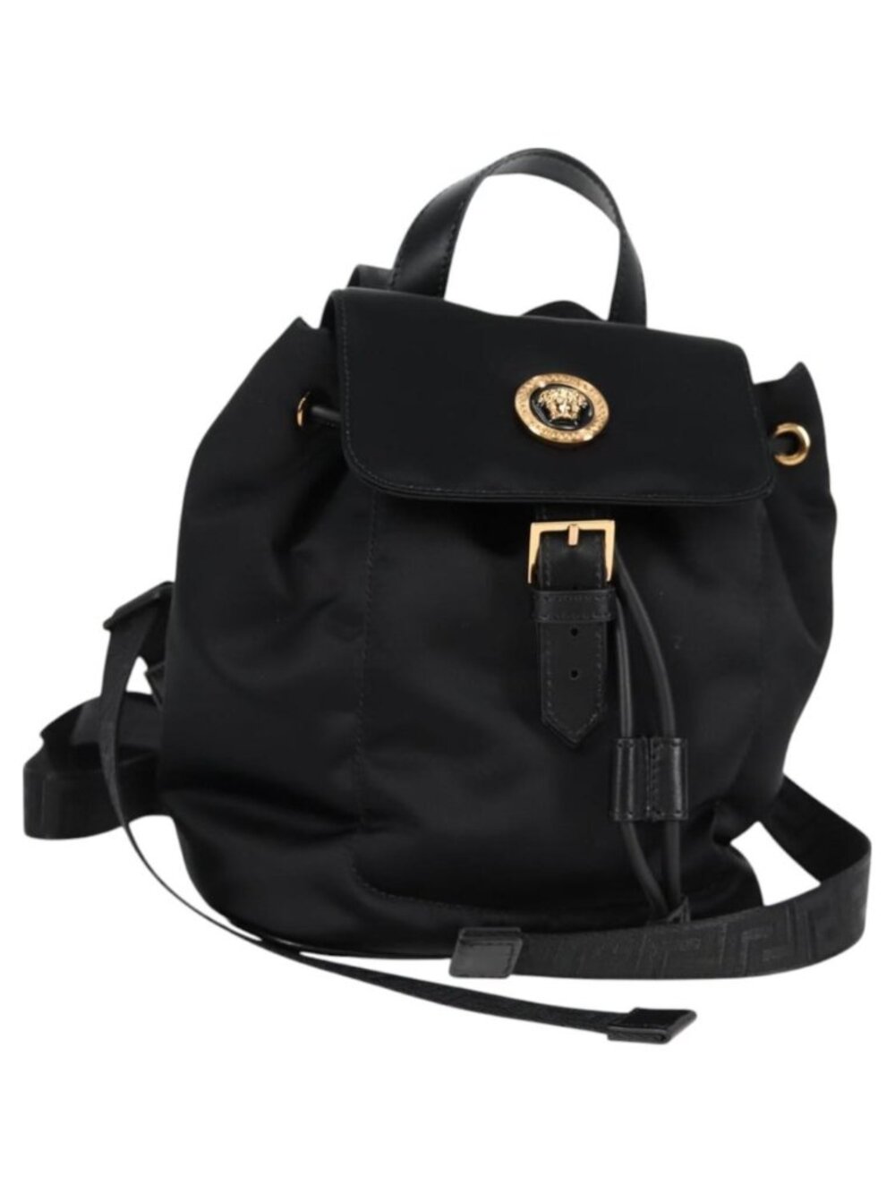 VERSACE Backpack Nylon Black Gold